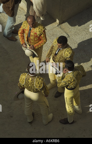 Matadore reden vor dem Stier kämpfen Madrid Spanien Stockfoto