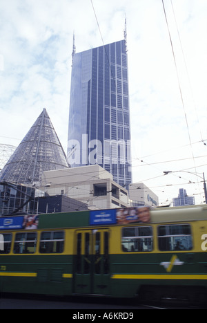 Das Melbourne Central Hochhaus an der Ecke der Swanston und Lonsdale Street von Kisho Kurokawa entworfen wurde abgeschlossen Stockfoto