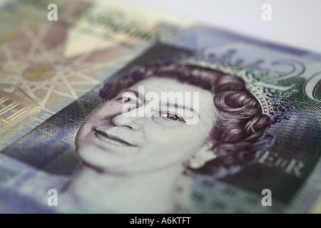 Bündel von der neuen Bank von England 20 Pfund-Note, 2007 Stockfoto