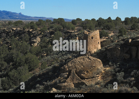 Erodierten Boulder Haus Hovenweep National Monument befindet sich an He Grenze zwischen Colorado und Utah in den vier Eckbereich Stockfoto