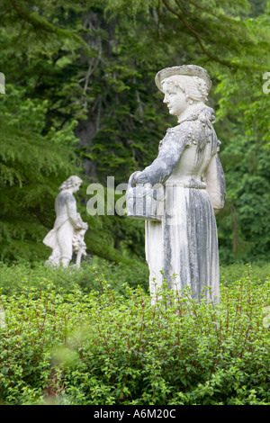 Torosay Castle Garden Statuen, Isle of Mull, Schottland, UK Stockfoto