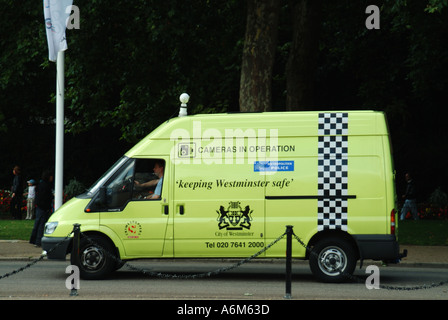 Pferd schützt Westminster Metropolitanpolizei Kamera van Stockfoto