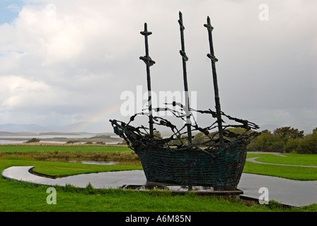 Das Nationaldenkmal Hungersnot liegt in der Nähe des Besucherzentrums Croagh Patrick Stockfoto