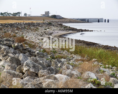 Lake Okeechobee niedrige Wasserstände Trockenheit ausgesetzt Bank Hafen Mayaca Sperre und Tor auf See 03 07 Stockfoto