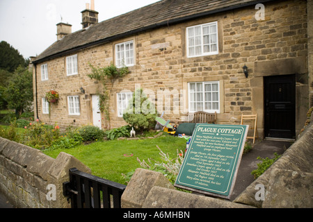 Die Pest-Hütte in Eyam, Derbyshire, England Stockfoto