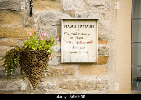 Die Pest-Cottages in Eyam, Derbyshire, England Stockfoto