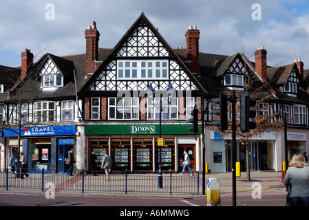 Solihull Stadtzentrum an der Kreuzung der Bahnhofstraße und Pappel Road, West Midlands, England, UK Stockfoto