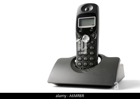 Schwarz Telefon in einer Wiege Stockfoto