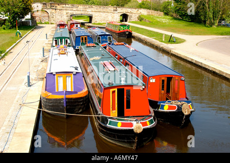 Schmale Boot vor Anker Froncasyllte Nord-Wales Stockfoto