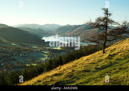 Derwent Water Granne aus Latrigg mit Blick auf Keswick Stockfoto