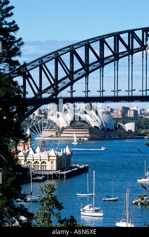 Sydney Harbour und das Opernhaus von Lavender Bay Australien New South Wales Stockfoto