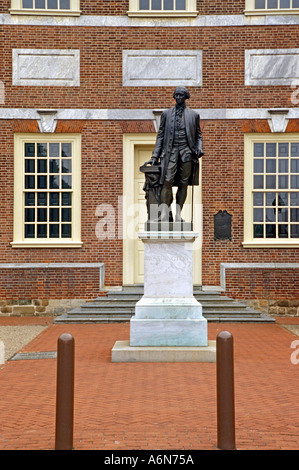 George Washington-Statue, Independence Hall, Altstadt, Philadelphia, Pennsylvania Stockfoto