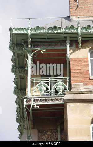 Detail am Castel Beranger von Hector Guimard Art Nouveau Stil Architekt die Jugendstil u-Bahn Eingänge Paris Franc Stockfoto