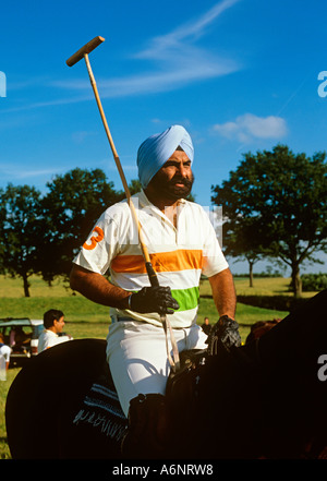 Sport Polo Sikh Spieler in der indischen Armee-Team Stockfoto