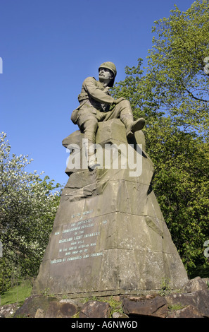 Kriegerdenkmal der Highland Light Infanterie im Kelvingrove Park Glasgow Stockfoto