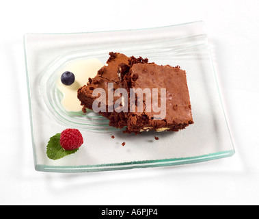 SCHOKOLADEN-BROWNIES Stockfoto