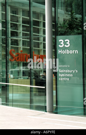 Holborn London Sainsburys Business Zentrum Bürogebäude hautnah Stockfoto