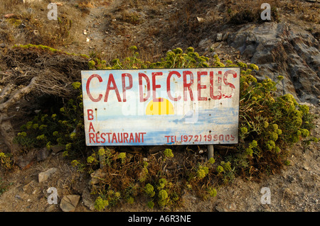 Zeichen, Parc Natural de Cap de Creus, Girona, Costa Brava Stockfoto