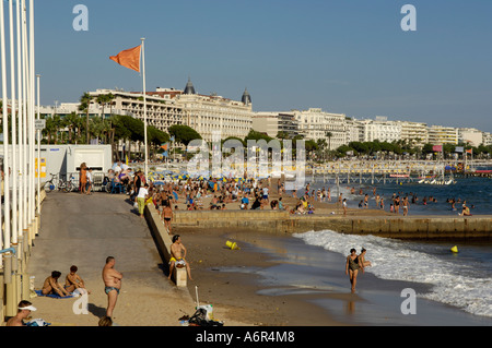 Cannes, Plage De La Croisette, Strand Stockfoto