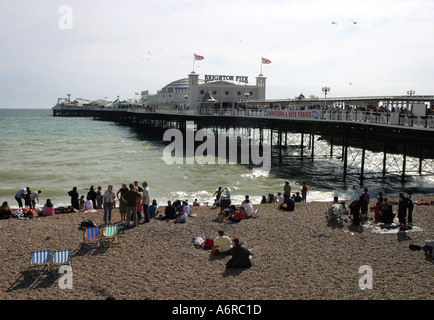 Blick auf Brighton Pier, früher bekannt als der Palace Pier-England Stockfoto