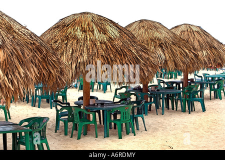 Cozumel Beach Tabellen - Kunst Stockfoto