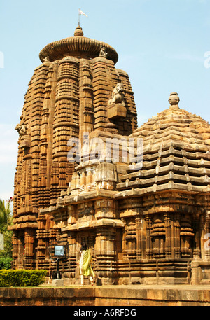 Feinen Schnitzereien im Mukteswar 10. Jahrhundert Tempel ist einer der am meisten verzierte Tempel in Bhubaneshwar, Orissa, Indien Stockfoto