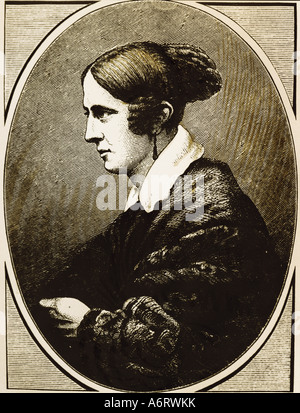 Droste-Huelshoff, Annette von, deutscher Autor / Schriftsteller, 10.1.1797 - 25.5.1848, Portrait, Seitenansicht, Gravur, ca. 1855, Privat Stockfoto