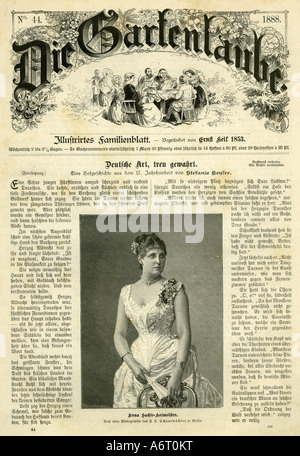 Presse/Medien, Zeitschriften/Zeitschriften, "die Gartenlaube", Nummer 22, 1899, Titel, halbe Länge von Anna Sachse-Hofmeister, Stockfoto