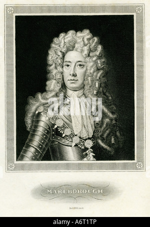 Marlborough, John Churchill 1. Herzog von 26.5.1650 - 16.6.1722, Englisch general und Politiker, Porträt, Stahlstich, 19. Stockfoto