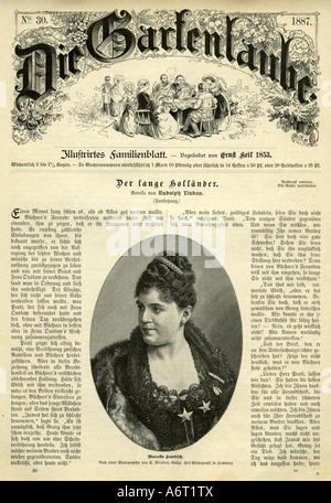 Presse/Medien, Zeitschriften/Zeitschriften, 'Die Gartenlaube', Nummer 30, 1887/38, Titel, Porträt Marcella Sembrich, Gravur, Stockfoto