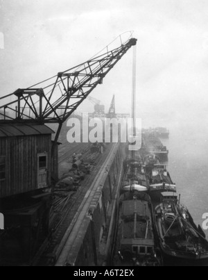 Ereignisse, Nachkriegsära, Politik, stecke in der Bizone, Protest gegen hohe Preise, Innenhafen Ruhrort, 12.11.1948, Stockfoto