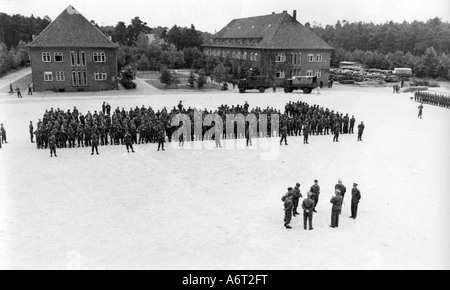 Ereignisse, Nachkriegsära, Okkupation, britische Zone der Besatzung, Ankunft dänischer Soldaten bei Jever Baracks, 25.6.1947, Stockfoto