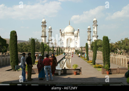 Die Bibi-Ka-Maqbara Moschee in Aurangabad im Bundesstaat Maharashtra, Indien. Stockfoto