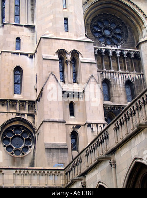 Detail der Neo-gotischen Architektur von der Riverside Church auf der upper West Side von Manhattan. Stockfoto