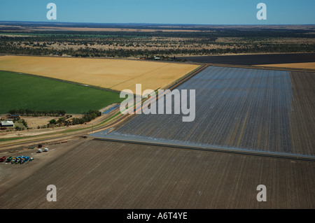 Luftaufnahme der Bewässerung Felder Emerald zentral-Queensland-Australien Stockfoto