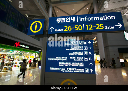 Incheon international Abfahrtszeiten in Seoul, Südkorea Stockfoto