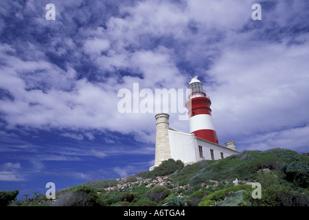 Afrika, Südafrika, Western Cape, Cape Agulhas, Agulhas Leuchtturm (ca. 1848); südlichste Leuchtturm in Afrika Stockfoto