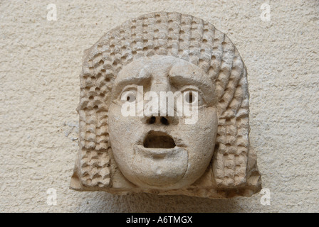 Alte steinerne Abbildung an das Archäologische Museum in Antalya Konyaalti, Antalya Türkei angezeigt Stockfoto