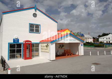 Außenseite des Jetty Visitor Centre, Stanley, Hauptstadt der Falkland-Inseln, Süd-Atlantik Stockfoto