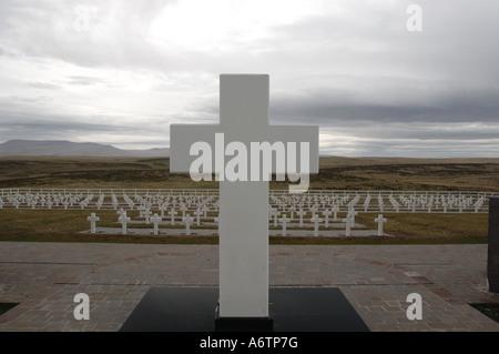 Argentinischer Krieg-Denkmal, Goose Green, Falkland-Inseln, Südatlantik Stockfoto