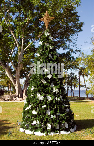 Thomas Edison Winter home Immobilien Weihnachten Baum Fort Myers Florida fl Touristenattraktion Stockfoto
