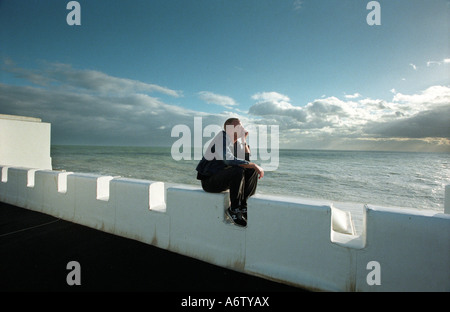 Musik DJ und Ex Housemartin Norman Cook alias Fatboy Slim zu Hause in Brighton Stockfoto