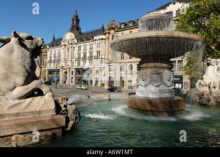 Wittelsbacher Brunnen am Lenbach Platz, München, Bayern, Deutschland Stockfoto