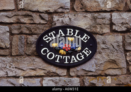Hauszeichen England North Yorkshire Stable Cottage Stockfoto