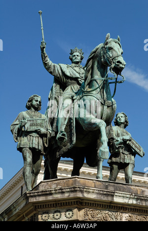 Denkmal von König Ludwig I. am Odeonsplatz, München, Bayern, Deutschland Stockfoto