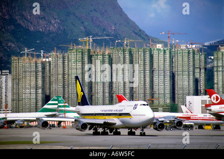 Alten Flughafen Kai Tak in Hongkong Stockfoto