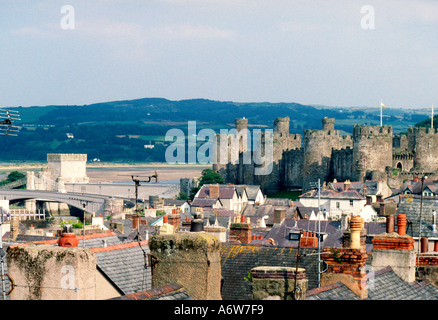 Conwy Castle Nordwales Denbighshire Gwynedd Stockfoto
