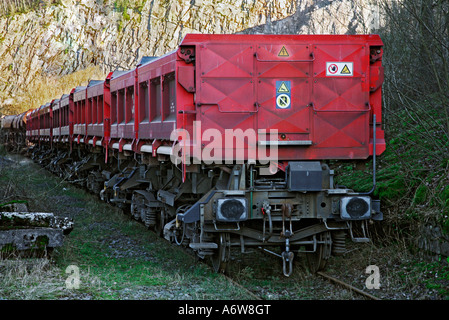 Güterzug, Abstellgleis Stockfoto