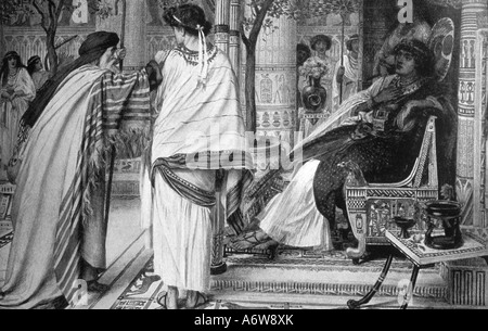 Joseph Einführung von Jakob in das Buch Genesis des Pharao Stockfoto