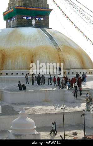 Asien-Nepal November 2003 Boudhanath Stupa in Kathmandu bekannt als Chorten Chempu Stockfoto